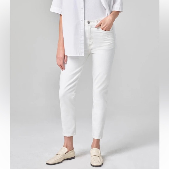 Citizens of Humanity Olivia Crop Jeans Lumen White Wash Denim Women’s Size 27 - Picture 1 of 13